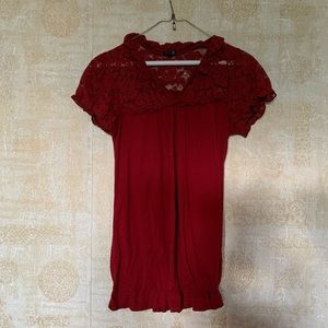 dark red victorian style t-shirt